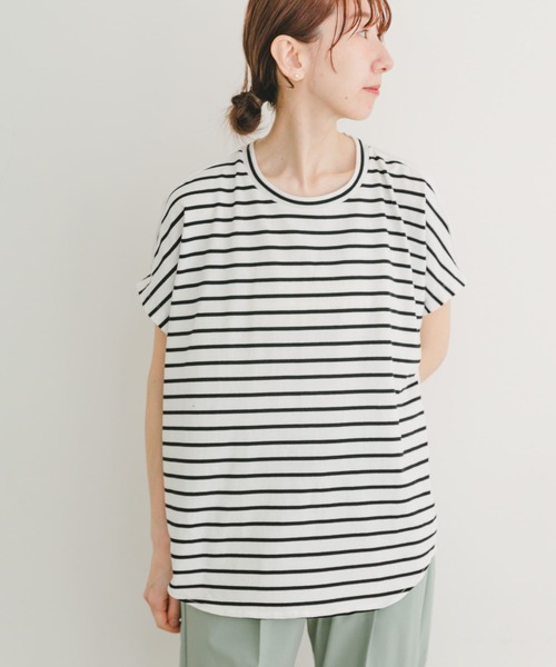 ITEMS URBANRESEARCH(アイテムズ アーバンリサーチ)の「ナイロンドッキングフレンチプルオーバー(Tシャツ/カットソー・レディース・ミント/ブルー系その他/ホワイト系その他・FREE)」の11枚目の写真