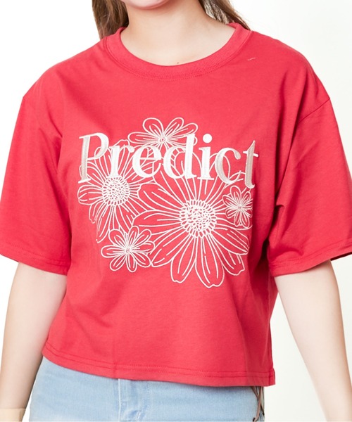 GORGE（ゴージ）の「《花刺しゅう×配色ステッチ》レディース グラフィックTシャツ カジュアル 春夏秋（Tシャツ/カットソー・レディース・レッド/オフホワイト/オートミール/ネイビー/チャコール/ブラウン・F）」の6枚目の写真