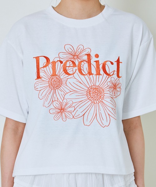 セール】《花刺しゅう×配色ステッチ》レディース グラフィックTシャツ