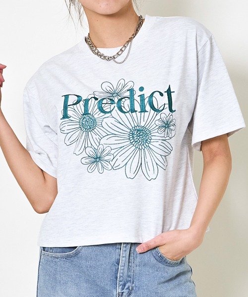 GORGE（ゴージ）の「《花刺しゅう×配色ステッチ》レディース グラフィックTシャツ カジュアル 春夏秋（Tシャツ/カットソー・レディース・レッド/オフホワイト/オートミール/ネイビー/チャコール/ブラウン・F）」の18枚目の写真