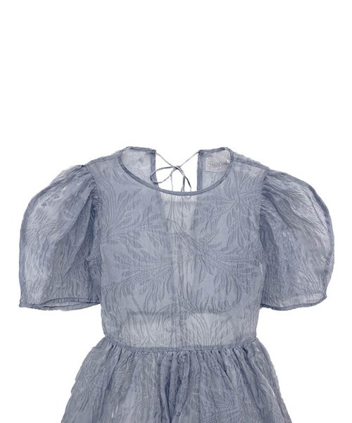 HONEY MI HONEY（ハニーミーハニー）の「【ZOZO限定】jacquard puff sleeve tunic（シャツ/ブラウス・レディース・ブルー/ブラック/ピンク・FREE）」の5枚目の写真