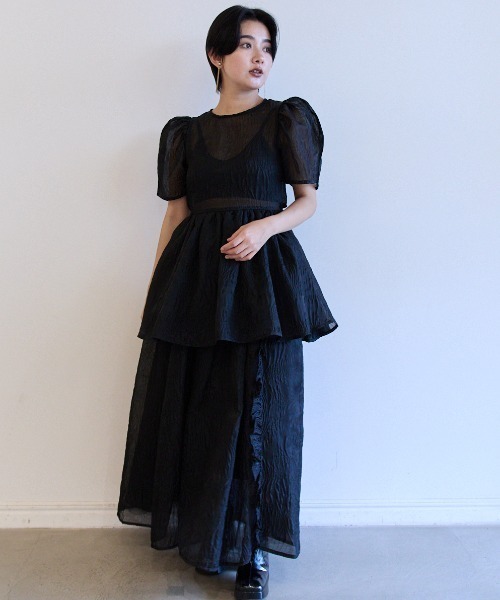 セール】【ZOZO限定】jacquard puff sleeve tunic（シャツ
