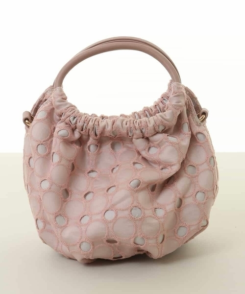 [2WAY]サークルレースハンドバッグ