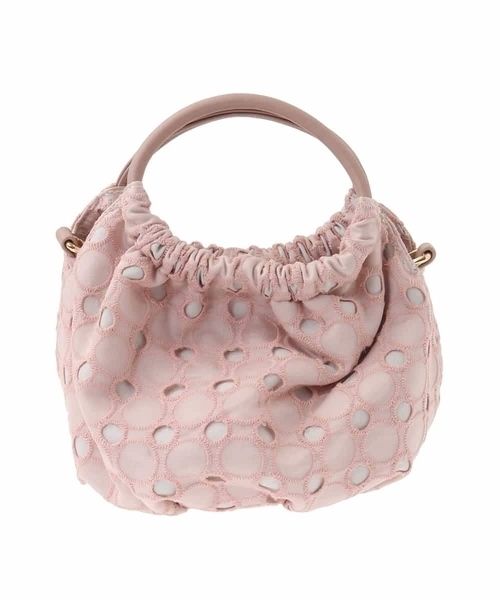 [2WAY]サークルレースハンドバッグ