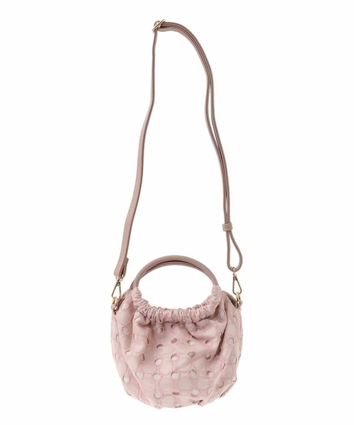 [2WAY]サークルレースハンドバッグ