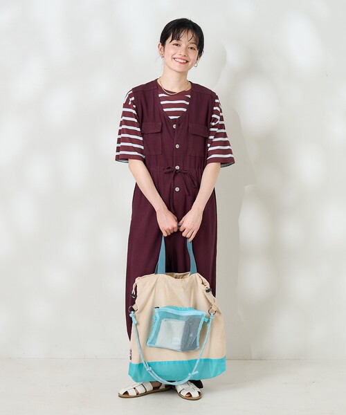 SOMETHING（サムシング）の「SOMETHING × FREAK'S STORE/サムシング 別注 Summer 3pockets Combinaison /サマー 3ポケットコンビネゾン/サロペット/デニムコンビネゾン/レーヨンリネンコンビネゾン（つなぎ/オールインワン・レディース・ネイビー/ベージュ/バーガンディー・SMALL/MEDIUM）」の22枚目の写真