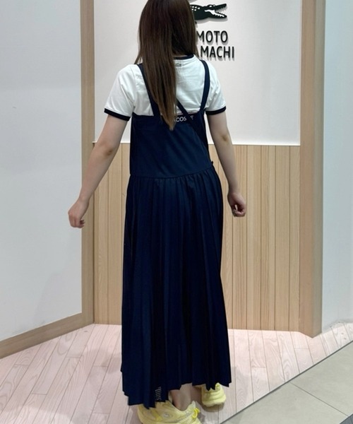 セール】レーザーカットドットライン ロングプリーツストラップ