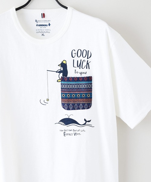 Blue Standard （ブルースタンダード）の「【Blue Standard/ブルースタンダード】スラブコットン アニマルプリント ポケット付Tシャツ（Tシャツ/カットソー・メンズ・その他4/その他3/その他2/その他/その他1・X-LARGE/LARGE/MEDIUM）」の15枚目の写真