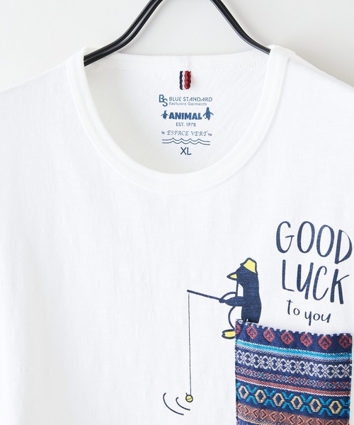 Blue Standard （ブルースタンダード）の「【Blue Standard/ブルースタンダード】スラブコットン アニマルプリント ポケット付Tシャツ（Tシャツ/カットソー・メンズ・その他4/その他3/その他2/その他/その他1・X-LARGE/LARGE/MEDIUM）」の16枚目の写真