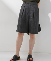 小さいサイズ　ハーフ丈タックワイドパンツ　低身長さん・小柄女性