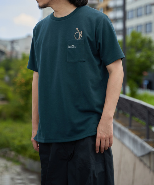 ikka(イッカ)の「【親子コーデ】ポンチメガネ刺繍ポケットTシャツ(Tシャツ/カットソー・メンズ・ネイビー/グリーン/ホワイト・XL/L/M/S)」の3枚目の写真