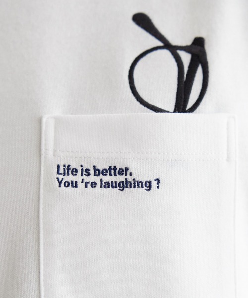 ikka(イッカ)の「【親子コーデ】ポンチメガネ刺繍ポケットTシャツ(Tシャツ/カットソー・メンズ・ネイビー/グリーン/ホワイト・XL/L/M/S)」の9枚目の写真
