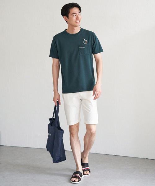ikka(イッカ)の「【親子コーデ】ポンチメガネ刺繍ポケットTシャツ(Tシャツ/カットソー・メンズ・ネイビー/グリーン/ホワイト・XL/L/M/S)」の10枚目の写真