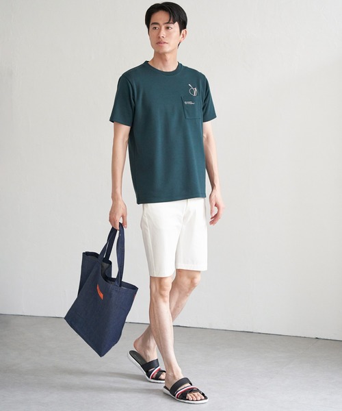 ikka(イッカ)の「【親子コーデ】ポンチメガネ刺繍ポケットTシャツ(Tシャツ/カットソー・メンズ・ネイビー/グリーン/ホワイト・XL/L/M/S)」の11枚目の写真