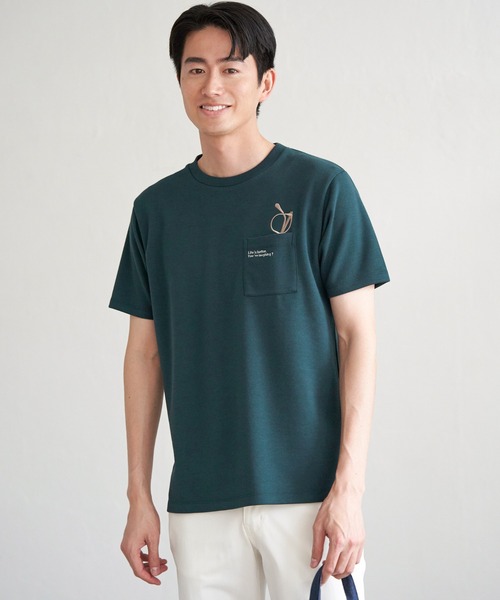 ikka(イッカ)の「【親子コーデ】ポンチメガネ刺繍ポケットTシャツ(Tシャツ/カットソー・メンズ・ネイビー/グリーン/ホワイト・XL/L/M/S)」の12枚目の写真