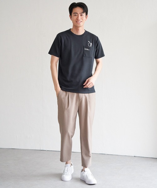 ikka(イッカ)の「【親子コーデ】ポンチメガネ刺繍ポケットTシャツ(Tシャツ/カットソー・メンズ・ネイビー/グリーン/ホワイト・XL/L/M/S)」の13枚目の写真