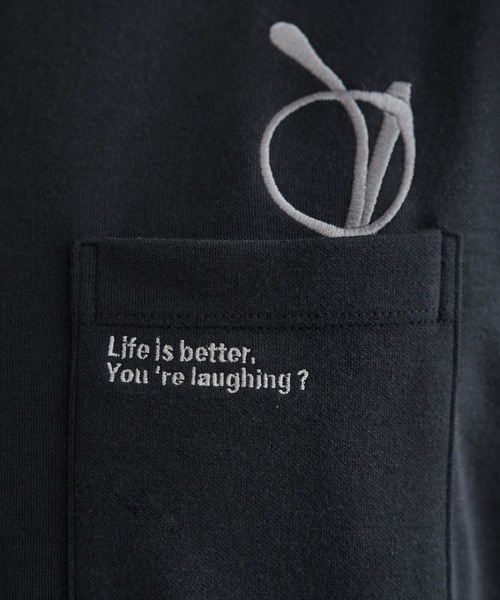 ikka(イッカ)の「【親子コーデ】ポンチメガネ刺繍ポケットTシャツ(Tシャツ/カットソー・メンズ・ネイビー/グリーン/ホワイト・XL/L/M/S)」の8枚目の写真