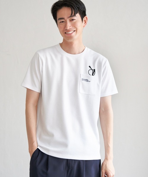 ikka(イッカ)の「【親子コーデ】ポンチメガネ刺繍ポケットTシャツ(Tシャツ/カットソー・メンズ・ネイビー/グリーン/ホワイト・XL/L/M/S)」の19枚目の写真