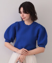 パフスリーブ Aライン トップス ライトブルー パフスリーブ Aライン トップス ライトブルー