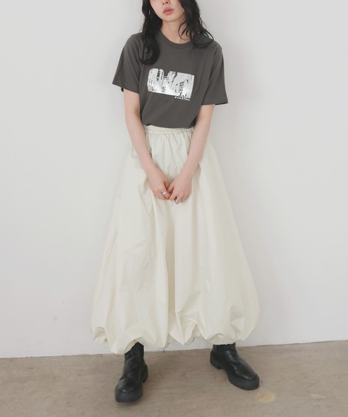 LIAN(リアン)の「シルバー箔プリントコンパクトT(Tシャツ/カットソー・レディース・オフホワイト/ブラック/チャコールグレー・FREE)」の7枚目の写真