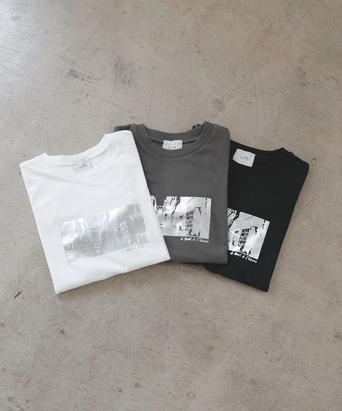 LIAN(リアン)の「シルバー箔プリントコンパクトT(Tシャツ/カットソー・レディース・オフホワイト/ブラック/チャコールグレー・FREE)」の8枚目の写真