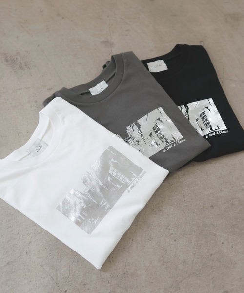 LIAN(リアン)の「シルバー箔プリントコンパクトT(Tシャツ/カットソー・レディース・オフホワイト/ブラック/チャコールグレー・FREE)」の9枚目の写真