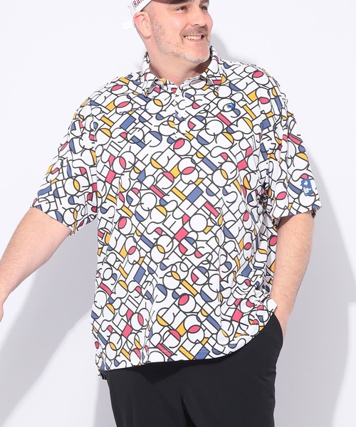 le coq sportif(ルコックスポルティフ)の「le coq sportif (ルコックスポルティフ) ストレッチ グラフィック 半袖 ポロシャツ(ポロシャツ・メンズ・ホワイト/ピンク・3L/4L/5L)」の1枚目の写真