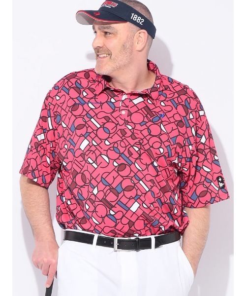 le coq sportif(ルコックスポルティフ)の「le coq sportif (ルコックスポルティフ) ストレッチ グラフィック 半袖 ポロシャツ(ポロシャツ・メンズ・ホワイト/ピンク・3L/4L/5L)」の6枚目の写真