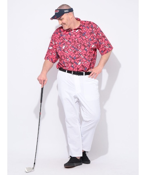 le coq sportif(ルコックスポルティフ)の「le coq sportif (ルコックスポルティフ) ストレッチ グラフィック 半袖 ポロシャツ(ポロシャツ・メンズ・ホワイト/ピンク・3L/4L/5L)」の7枚目の写真