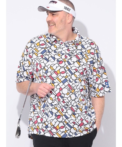 le coq sportif(ルコックスポルティフ)の「le coq sportif (ルコックスポルティフ) ストレッチ グラフィック 半袖 ポロシャツ(ポロシャツ・メンズ・ホワイト/ピンク・3L/4L/5L)」の10枚目の写真