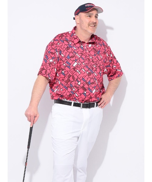 le coq sportif(ルコックスポルティフ)の「le coq sportif (ルコックスポルティフ) ストレッチ グラフィック 半袖 ポロシャツ(ポロシャツ・メンズ・ホワイト/ピンク・3L/4L/5L)」の5枚目の写真