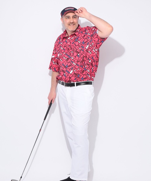 le coq sportif(ルコックスポルティフ)の「le coq sportif (ルコックスポルティフ) ストレッチ グラフィック 半袖 ポロシャツ(ポロシャツ・メンズ・ホワイト/ピンク・3L/4L/5L)」の8枚目の写真