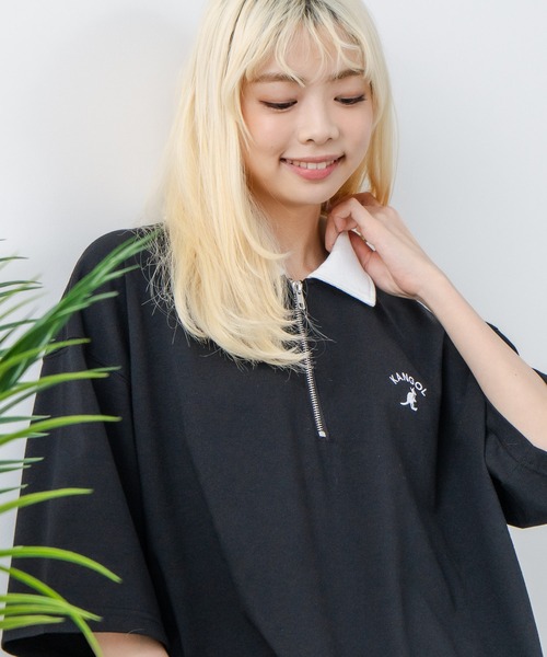 KANGOL панельная цветная halfzip polo