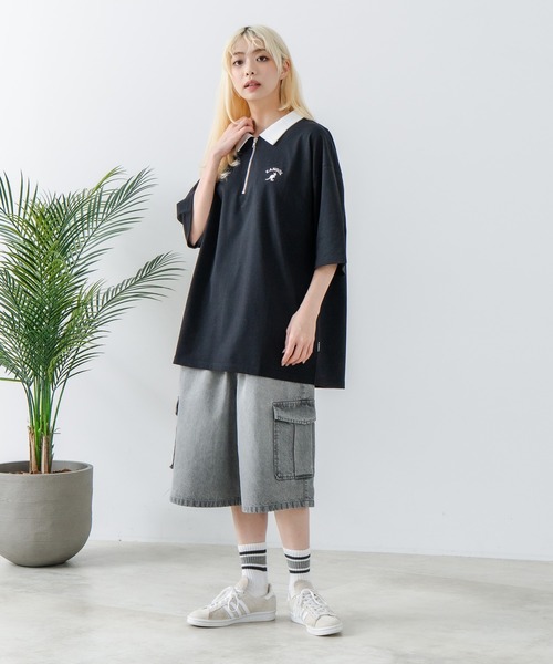 KANGOL（カンゴール）の「【KANGOL/カンゴール】襟配色 ハーフジップポロシャツ（ポロシャツ・メンズ・グレー/ブラック/ホワイト・X-LARGE/MEDIUM/LARGE）」の10枚目の写真