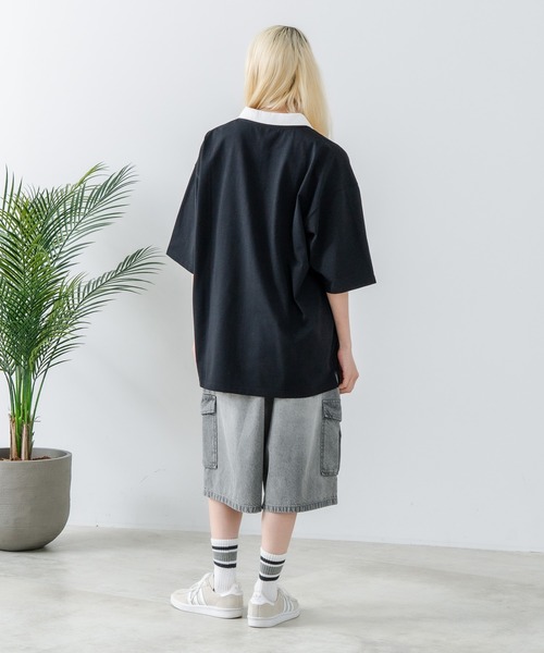 KANGOL（カンゴール）の「【KANGOL/カンゴール】襟配色 ハーフジップポロシャツ（ポロシャツ・メンズ・グレー/ブラック/ホワイト・X-LARGE/MEDIUM/LARGE）」の12枚目の写真