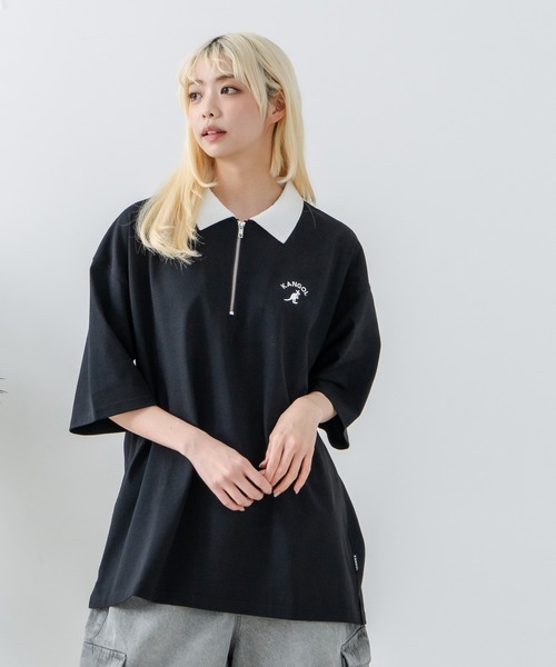 KANGOL（カンゴール）の「【KANGOL/カンゴール】襟配色 ハーフジップポロシャツ（ポロシャツ・メンズ・グレー/ブラック/ホワイト・X-LARGE/MEDIUM/LARGE）」の14枚目の写真