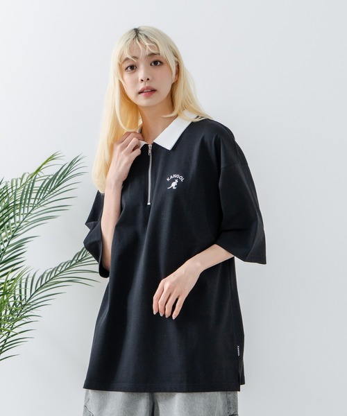 KANGOL（カンゴール）の「【KANGOL/カンゴール】襟配色 ハーフジップポロシャツ（ポロシャツ・メンズ・グレー/ブラック/ホワイト・X-LARGE/MEDIUM/LARGE）」の15枚目の写真