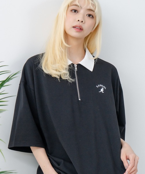 KANGOL（カンゴール）の「【KANGOL/カンゴール】襟配色 ハーフジップポロシャツ（ポロシャツ・メンズ・グレー/ブラック/ホワイト・X-LARGE/MEDIUM/LARGE）」の17枚目の写真