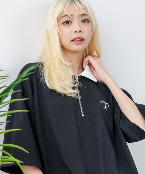KANGOL（カンゴール）の「【KANGOL/カンゴール】襟配色 ハーフジップポロシャツ（ポロシャツ・メンズ・グレー/ブラック/ホワイト・X-LARGE/MEDIUM/LARGE）」の18枚目の写真