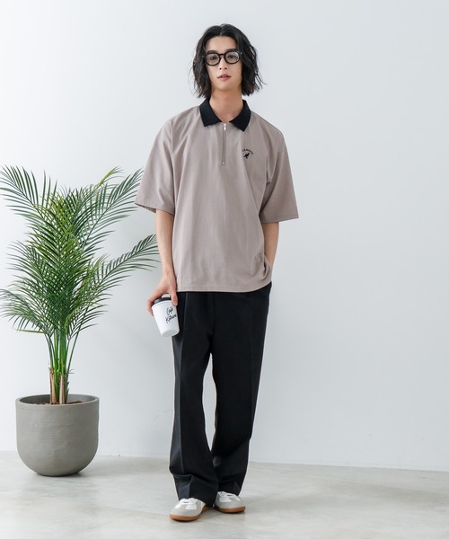 KANGOL（カンゴール）の「【KANGOL/カンゴール】襟配色 ハーフジップポロシャツ（ポロシャツ・メンズ・グレー/ブラック/ホワイト・X-LARGE/MEDIUM/LARGE）」の19枚目の写真