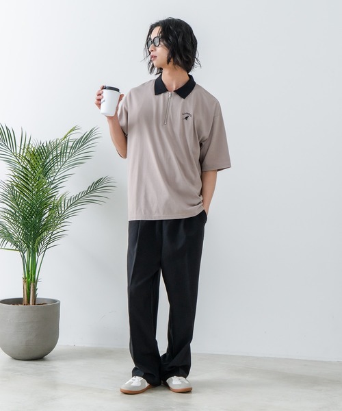 KANGOL（カンゴール）の「【KANGOL/カンゴール】襟配色 ハーフジップポロシャツ（ポロシャツ・メンズ・グレー/ブラック/ホワイト・X-LARGE/MEDIUM/LARGE）」の20枚目の写真