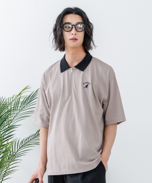 KANGOL（カンゴール）の「【KANGOL/カンゴール】襟配色 ハーフジップポロシャツ（ポロシャツ・メンズ・グレー/ブラック/ホワイト・X-LARGE/MEDIUM/LARGE）」の22枚目の写真