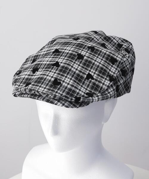 WEGO（ウィゴー）の「WEGO/モチーフチェックハンチング（キャスケット・レディース・レッド系その他/レッド/ブラック・FREE）」の2枚目の写真