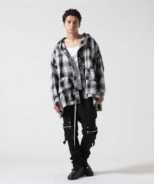 ROYAL FLASH（ロイヤルフラッシュ）の「A.F ARTEFACT/エーエフ・アーティファクト/Yoroke Check Hoodie Shirt（シャツ/ブラウス・メンズ・ブラック・2/3）」の5枚目の写真