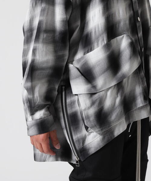 ROYAL FLASH（ロイヤルフラッシュ）の「A.F ARTEFACT/エーエフ・アーティファクト/Yoroke Check Hoodie Shirt（シャツ/ブラウス・メンズ・ブラック・2/3）」の9枚目の写真