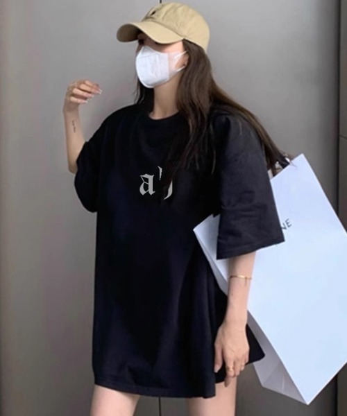 ビッグサイズ ロゴ プリント 古着風 Tシャツ 韓国ファッション