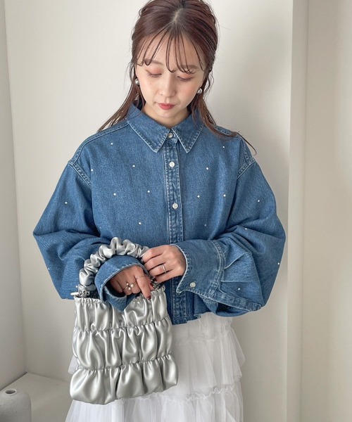 LOWRYS FARM（ローリーズファーム）の「長袖シャツ（シャツ/ブラウス・レディース・ブルー・FREE）」の3枚目の写真