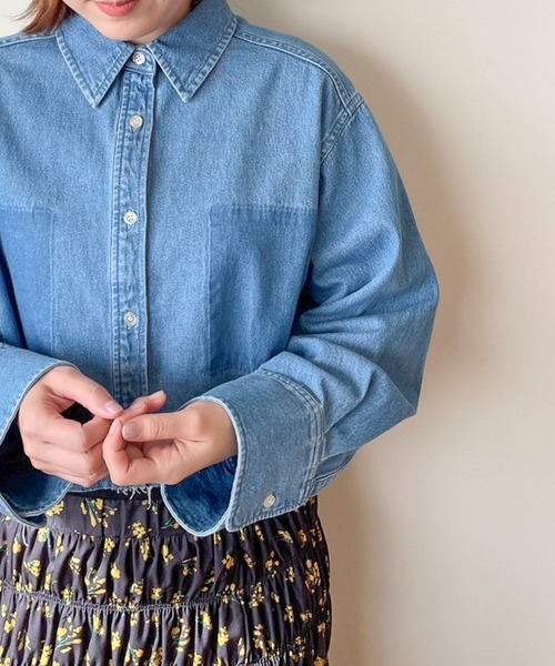 LOWRYS FARM（ローリーズファーム）の「長袖シャツ（シャツ/ブラウス・レディース・ブルー・FREE）」の9枚目の写真