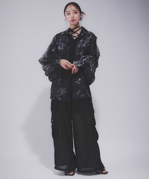 HARE（ハレ）の「2WAYシアーデザインカーゴパンツ(HARE)（カーゴパンツ・レディース・ブルー/ブラック・FREE）」の11枚目の写真