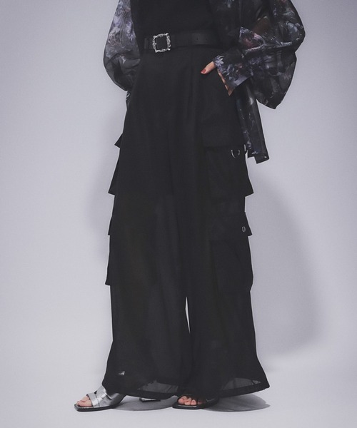 HARE（ハレ）の「2WAYシアーデザインカーゴパンツ(HARE)（カーゴパンツ・レディース・ブルー/ブラック・FREE）」の8枚目の写真